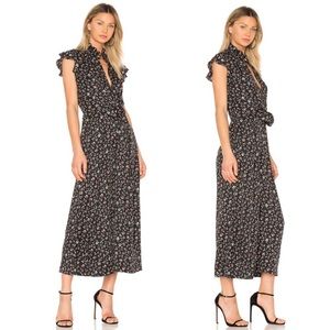 Rebecca Taylor Sleeveless Vine Print Wide Leg Silk Jumpsuit